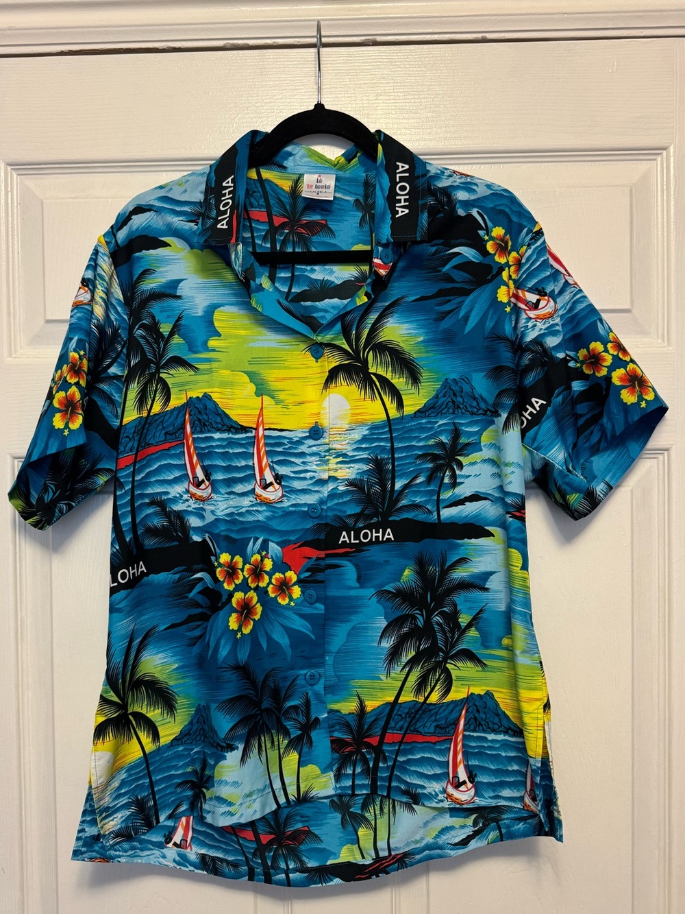 Aloha Blue Tropical Print Hawaiian Shirt